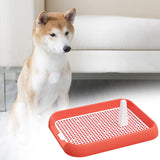Maxbell Dog Toilet with Urinary Column Mesh Grids Indoor Pet Training Toilet Tray Pink