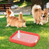 Maxbell Dog Toilet with Urinary Column Mesh Grids Indoor Pet Training Toilet Tray Pink