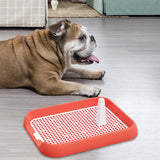 Maxbell Dog Toilet with Urinary Column Mesh Grids Indoor Pet Training Toilet Tray Pink