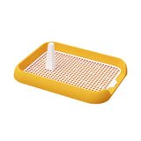 Maxbell Dog Toilet with Urinary Column Mesh Grids Indoor Pet Training Toilet Tray Yellow