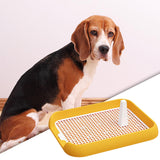 Maxbell Dog Toilet with Urinary Column Mesh Grids Indoor Pet Training Toilet Tray Yellow