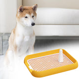 Maxbell Dog Toilet with Urinary Column Mesh Grids Indoor Pet Training Toilet Tray Yellow