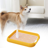 Maxbell Dog Toilet with Urinary Column Mesh Grids Indoor Pet Training Toilet Tray Yellow