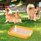 Maxbell Dog Toilet with Urinary Column Mesh Grids Indoor Pet Training Toilet Tray Yellow