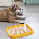 Maxbell Dog Toilet with Urinary Column Mesh Grids Indoor Pet Training Toilet Tray Yellow