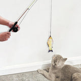 Maxbell Cat Teaser Wand Toy Adjustable Training Interactive Retractable Fishing Pole Crucian Carp