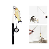 Maxbell Cat Teaser Wand Toy Adjustable Training Interactive Retractable Fishing Pole Crucian Carp