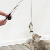 Maxbell Cat Teaser Wand Toy Adjustable Training Interactive Retractable Fishing Pole Grass Carp