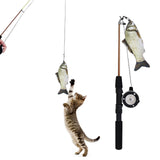 Maxbell Cat Teaser Wand Toy Adjustable Training Interactive Retractable Fishing Pole Grass Carp