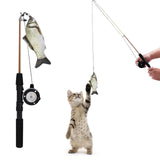 Maxbell Cat Teaser Wand Toy Adjustable Training Interactive Retractable Fishing Pole Grass Carp