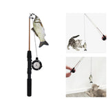 Maxbell Cat Teaser Wand Toy Adjustable Training Interactive Retractable Fishing Pole Grass Carp
