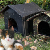 Maxbell Portable Stray Cats Shelter Weatherproof Tent Outdoor Feral Cats Warm House 40cmx38cmx35cm