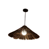 Maxbell Hand Woven Pendant Lamp Farmhouse Hanging Light Fixtures for Loft Decor Brown