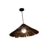 Maxbell Hand Woven Pendant Lamp Farmhouse Hanging Light Fixtures for Loft Decor Brown