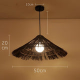 Maxbell Hand Woven Pendant Lamp Farmhouse Hanging Light Fixtures for Loft Decor Brown