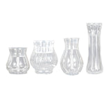 Maxbell Clear Flower Vase Container Ornament for Flower Arrangement Home Wedding 9.5cmx9cmx13cm