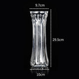 Maxbell Clear Flower Vase Container Ornament for Flower Arrangement Home Wedding 9.7cmx10cmx29.5cm