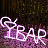 Maxbell LED Neon Light Wall Hanging Birthday Gift USB Operated for Wedding Party pink