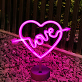 Maxbell Heart Shape Neon Light Decorative Neon Sign for Home Living Room Table Pink