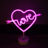 Maxbell Heart Shape Neon Light Decorative Neon Sign for Home Living Room Table Pink