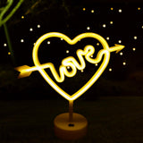 Maxbell Heart Shape Neon Light Decorative Neon Sign for Home Living Room Table Yellow