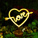 Maxbell Heart Shape Neon Light Decorative Neon Sign for Home Living Room Table Yellow