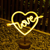 Maxbell Heart Shape Neon Light Decorative Neon Sign for Home Living Room Table Yellow