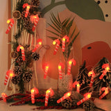 Maxbell Christmas String Lights Red Xmas Crutch Ornament for Yard Garden Party