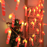 Maxbell Christmas String Lights Red Xmas Crutch Ornament for Yard Garden Party