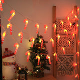 Maxbell Christmas String Lights Red Xmas Crutch Ornament for Yard Garden Party