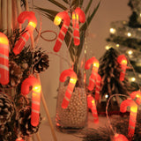 Maxbell Christmas String Lights Red Xmas Crutch Ornament for Yard Garden Party