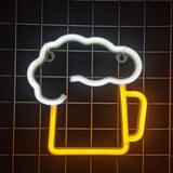 Maxbell Draft Beer Neon Lamp Sign USB Battery Powered Layout Holiday Indoor