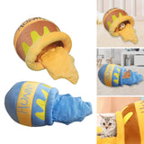 Maxbell Honey Pot Shape cat Bed pet Bed Large Machine Washable Warm Soft Yellow