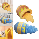 Maxbell Honey Pot Shape cat Bed pet Bed Large Machine Washable Warm Soft Yellow