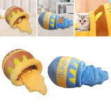 Maxbell Honey Pot Shape cat Bed pet Bed Large Machine Washable Warm Soft Yellow