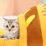 Maxbell Honey Pot Shape cat Bed pet Bed Large Machine Washable Warm Soft Yellow