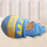 Maxbell Honey Pot Shape cat Bed pet Bed Large Machine Washable Warm Soft Blue