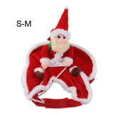 Maxbell Pet Santa Christmas Costumes Santa Claus Riding On Dogs Pet Cosplay Costumes S