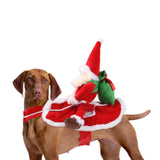 Maxbell Pet Santa Christmas Costumes Santa Claus Riding On Dogs Pet Cosplay Costumes S