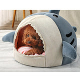 Maxbell Soft Cave Pet Dog Bed Sleeping Small Medium Puppy Anti Slip Cats Warm House Blue