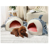 Maxbell Soft Cave Pet Dog Bed Sleeping Small Medium Puppy Anti Slip Cats Warm House Blue