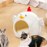 Maxbell Soft Pet Bed Cat House Hut Semienclosed Warm Comfortable Dog House Cat Bed Chick M