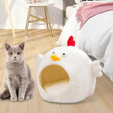 Maxbell Soft Pet Bed Cat House Hut Semienclosed Warm Comfortable Dog House Cat Bed Chick M