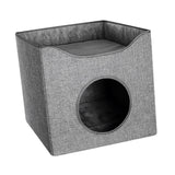 Maxbell Cat Bed Nest Dog House Double Layer Cave Foldable Winter Pet Supplies Kennel Gray