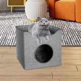 Maxbell Cat Bed Nest Dog House Double Layer Cave Foldable Winter Pet Supplies Kennel Gray