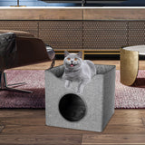 Maxbell Cat Bed Nest Dog House Double Layer Cave Foldable Winter Pet Supplies Kennel Gray