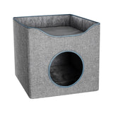 Maxbell Cat Bed Nest Dog House Double Layer Cave Foldable Winter Pet Supplies Kennel Blue