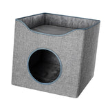 Maxbell Cat Bed Nest Dog House Double Layer Cave Foldable Winter Pet Supplies Kennel Blue