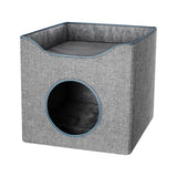 Maxbell Cat Bed Nest Dog House Double Layer Cave Foldable Winter Pet Supplies Kennel Blue