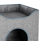 Maxbell Cat Bed Nest Dog House Double Layer Cave Foldable Winter Pet Supplies Kennel Blue